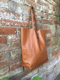 Tote bag in camel BROWN with belt.Soft natural GENUINE leather bag + belt set. Large brown leather bag. Computer, tablet or Laptop bag.