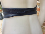 Obi belt in soft leather. Wrap belt in BLUE. Waist belt in NAVY. Wraparound belt in blue genuine leather. Boho navy belt.