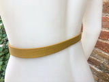 Obi belt in genuine leather. Wrap belt in MUSTARD color. Waist belt in yellow. Mustard color wraparound belt. Genuine leather 80s style belt