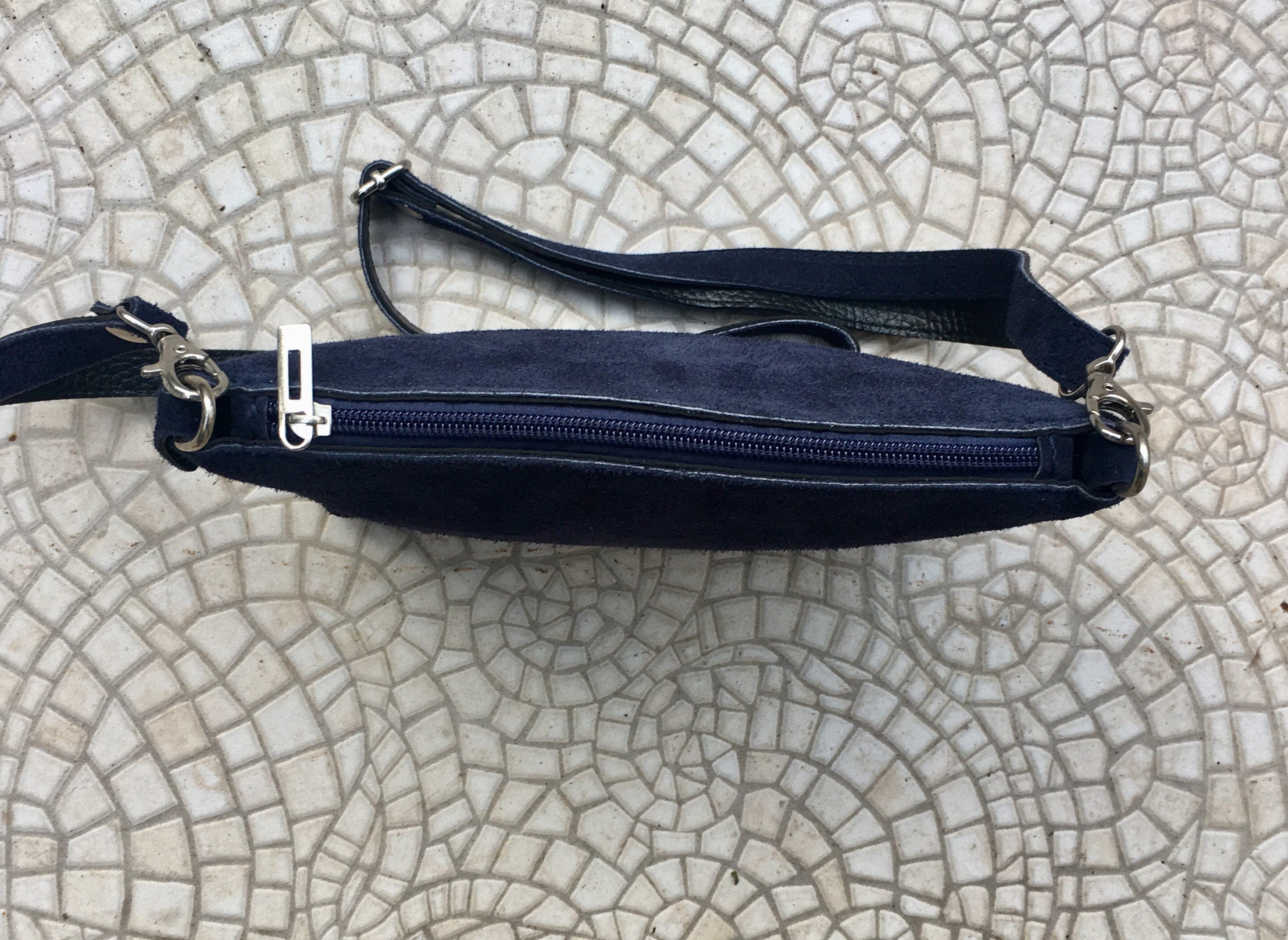 Small suede bag in NAVY BLUE with belt.Cross body bag and OBI belt set in genuine suede leather. Wrap belt and small bag set.Wide suede belt