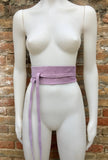 Light purple suede OBI belt, SASH in genuine soft suede,waist belt,soft belt, mauve sash, obi, boho belt, bohemian sash, boho lavender belt