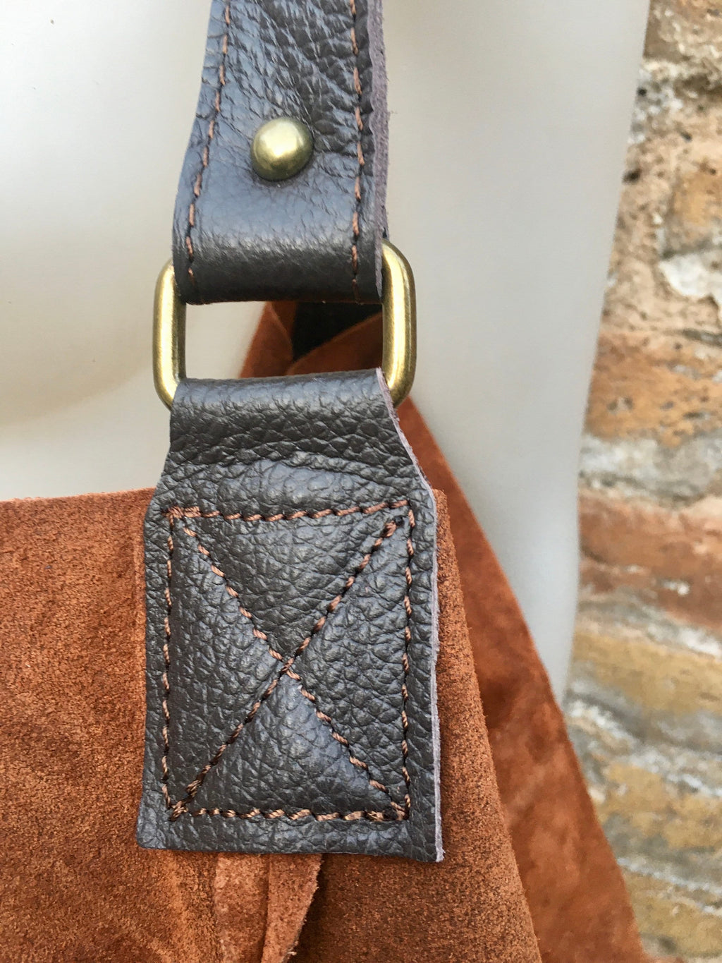 Slouch leather bag in rusty brown. Dark saddle brown hobo bag. Boho bag.Book or tablet bags in suede. Dark camel brown soft leather shopper
