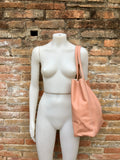 Tote leather bag in soft PINK. Leather shopper in pink. Soft natural GENUINE leather . Large pastel pink bag for your laptop, books