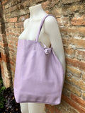 Tote leather bag in light PURPLE. Large leather shopper. Soft natural GENUINE leather . Shoulder bag for your lapto, books etc