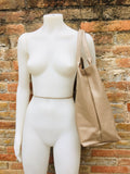 Tote leather bag in beige. Leather shopper in GENUINE leather. Large carry all bag for your laptop, books. Beige leather shopper.Beige purse