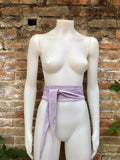light PURPLE obi belt. Wrap belt in soft suede.Wraparound waistbelt. Wide model. Boho dress belt in mauve purple genuine leathet. soft belt
