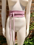 Purple -pink suede OBI belt, SASH in genuine soft suede,waist belt,soft belt, mauve sash, obi, boho belt, bohemian sash, boho lavender belt