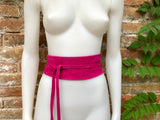 Hot Pink suede OBI belt. Genuine leather wraparound belt in fucsia. Soft suede MAGENTA Waist belt. Fuchsia wrap boho belt. Bridesmaids sash