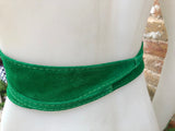 Green suede OBI belt, wraparound belt in soft suede. Genuine leather waist belt, boho GREEN sash. Wrap belt in GREEN suede leather.