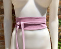 Purple -pink suede OBI belt, SASH in genuine soft suede,waist belt,soft belt, mauve sash, obi, boho belt, bohemian sash, boho lavender belt