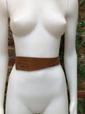 Leather 80s style obi belt . Wrap belt in camel BROWN. Waist belt in genuine leather. Saddle brown wraparound belt.Tobacco Brown dress belt