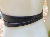 Obi belt in soft leather. Wrap belt in dark BROWN. Waist belt in Chocolate brown.Wraparound belt in brown genuine leather. Dark brown belt