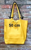 Tote leather bag in mustard YELLOW. Soft natural GENUINE leather bag. Large yellow leather shopper. Laptop or book bag in mustard.