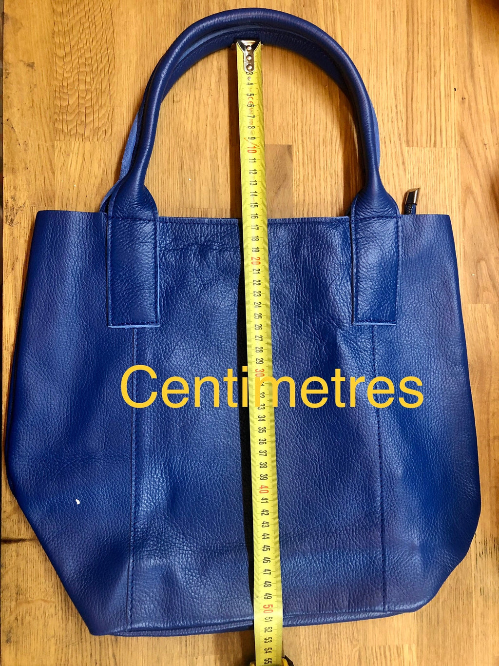 TEAL blue tote leather shopper in GENUINE leather. Large blue carry all tote bag for your laptop, books. Leather shopper w/ lining + zipper