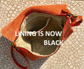 Dark orange crossbody / shoulder bag with zipper +flap. Soft genuine light terracotta leather. Burnt orange leather purse.