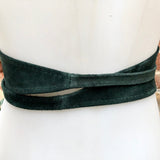 Dark GREEN suede OBI belt. Wrap belt in natural soft suede. Green waist belt, Wraparound green belt . Genuine leather boho belt.