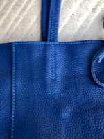 COBALT blue leather bag with zipper. Genuine leather shopper bag. Large BLUE shoulder bag for your laptop, books. Soft leather shopper