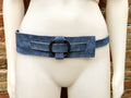 Boho 70s , 80s style BLUE-GRAY suede obi belt. Wrap belt in natural soft suede. waist belt. BLUE wraparound belt in genuine leather