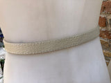 Leather 80s style obi belt . Wrap belt in silver. Waist belt in genuine leather. Silver wraparound belt. Silver dress belt