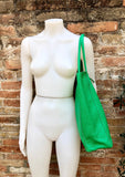 Shopper bag in GREEN. Genuine leather tote bag with ZIPPER. Laptop bag, office bag to carry your tablet or books. Large carry all hobo bag