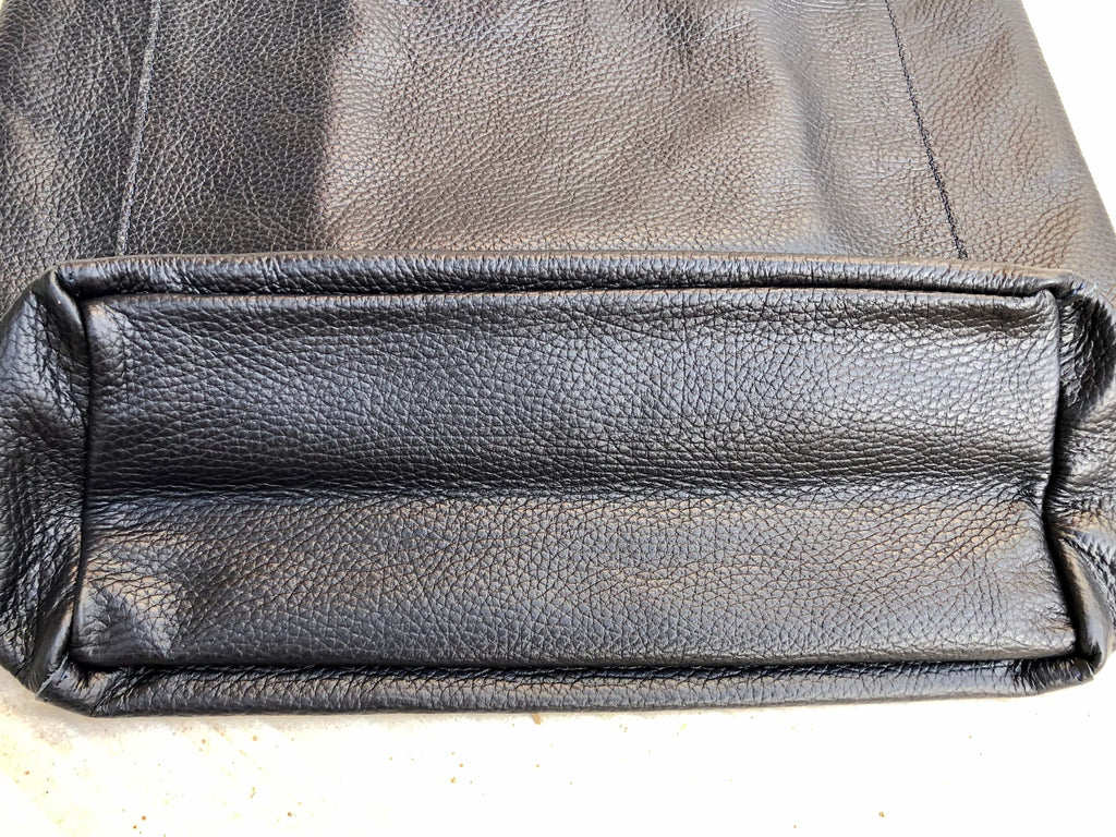 NAVY blue leather bag with zipper. Genuine leather shopper bag. Large DARK BLUE shoulder bag for your laptop, books. Soft leather shopper