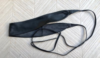 Black obi belt in soft leather. LONGER option wrap belt. BLACK waist belt . Wraparound belt in black genuine leather. Boho black dress belt.