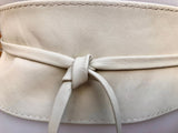 Cream white wrap belt in soft leather. LONGER option. Waist, dress or wraparound belt in genuine leather. Boho obi light beige belt.