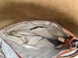 Small leather bag in COPPER. Cross body bag, shoulder bag in GENUINE leather. Metallic shine bag with adjustable strap, zipper and flap.
