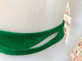 Small suede bag in GREEN with matching belt. Cross body bag and OBI belt set in suede leather. Adjustable strap and zipper
