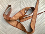 CAMEL BROWN obi belt. Wrap belt in soft genuine leather. Wraparound waist belt. Wide style. Boho dress belt in TOBACCO/saddle brown leather