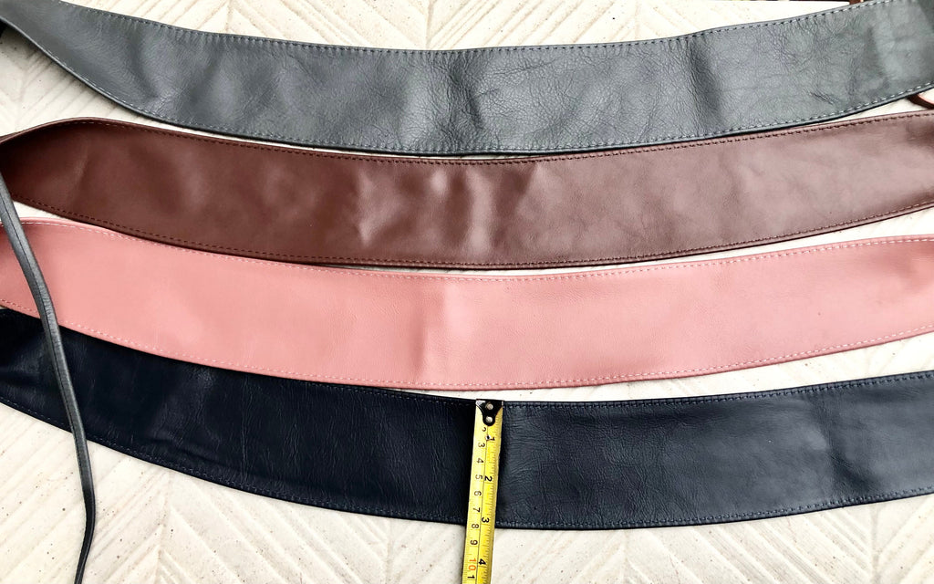 Wraparound belt in soft leather. LIGHT blue wrap belt. Longer style. Genuine leather sky blue waist belt. Boho dress /overall belt