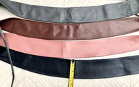Wraparound belt in soft leather. Wrap belt in light peach PINK. Longer option. Genuine leather pink wrap belt. Boho pink dress belt