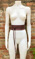 Wraparound belt in soft leather. BROWN wrap belt . Longer option. Genuine leather dark brown wrap belt. Boho dress belt, brown leather sash