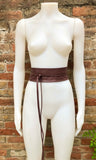 Wraparound belt in soft leather. BROWN wrap belt . Longer option. Genuine leather dark brown wrap belt. Boho dress belt, brown leather sash