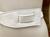 Leather 80s style obi belt . Wrap belt in WHITE. Waist belt in genuine leather. White wraparound dress belt. White leather belt