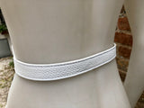 Leather 80s style obi belt . Wrap belt in WHITE. Waist belt in genuine leather. White wraparound dress belt. White leather belt