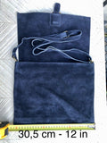 Navy blue suede messenger leather bag. Cross body / shoulder bag. Soft genuine leather messenger bag. Navy blue purse with zipper + flap.