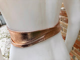 GOLDEN PINK leather tote bag + wrap belt. GENUINE leather bag + belt set. Leather shopper bag. Metallic shine leather pink purse + waistbelt