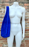 Large leather bag in COBALT blue. Soft natural suede genuine leather bag. Slouchy bag. Blue suedepurse. Blue TOTE , shopper bag