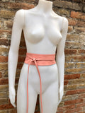 Wraparound belt in soft leather. Wrap belt in PINK. Longer option. Genuine leather pink wrap belt. Boho dress belt, pink leather sash