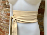 CREAM color obi belt. Wrap belt in soft genuine leather. Wraparound waist belt. Wide style. Boho dress belt in soft very light beige leather