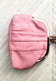 Small coin purse. Genuine leather purse in with metallic frame in GOLD. Retro clip purse in soft leather. Kiss lock retro style coin purse