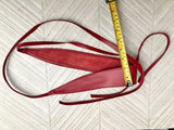 Obi belt in soft leather. Narrow style. RED Wrap belt. Wraparound waist belt in genuine leather. RED boho wide dress belt.