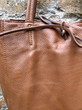 Tote leather bag in CAMEL brown. Soft natural GENUINE leather bag. Large brown leather bag.Tan brown shopper , Laptop bag. With ZIPPER.