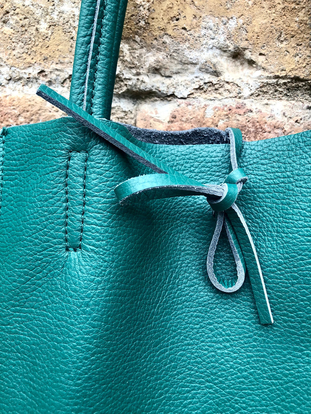 Tote leather bag in teal green. GENUINE leather shopper. Large carry all bag for your laptop, books. Dark green large leather purse