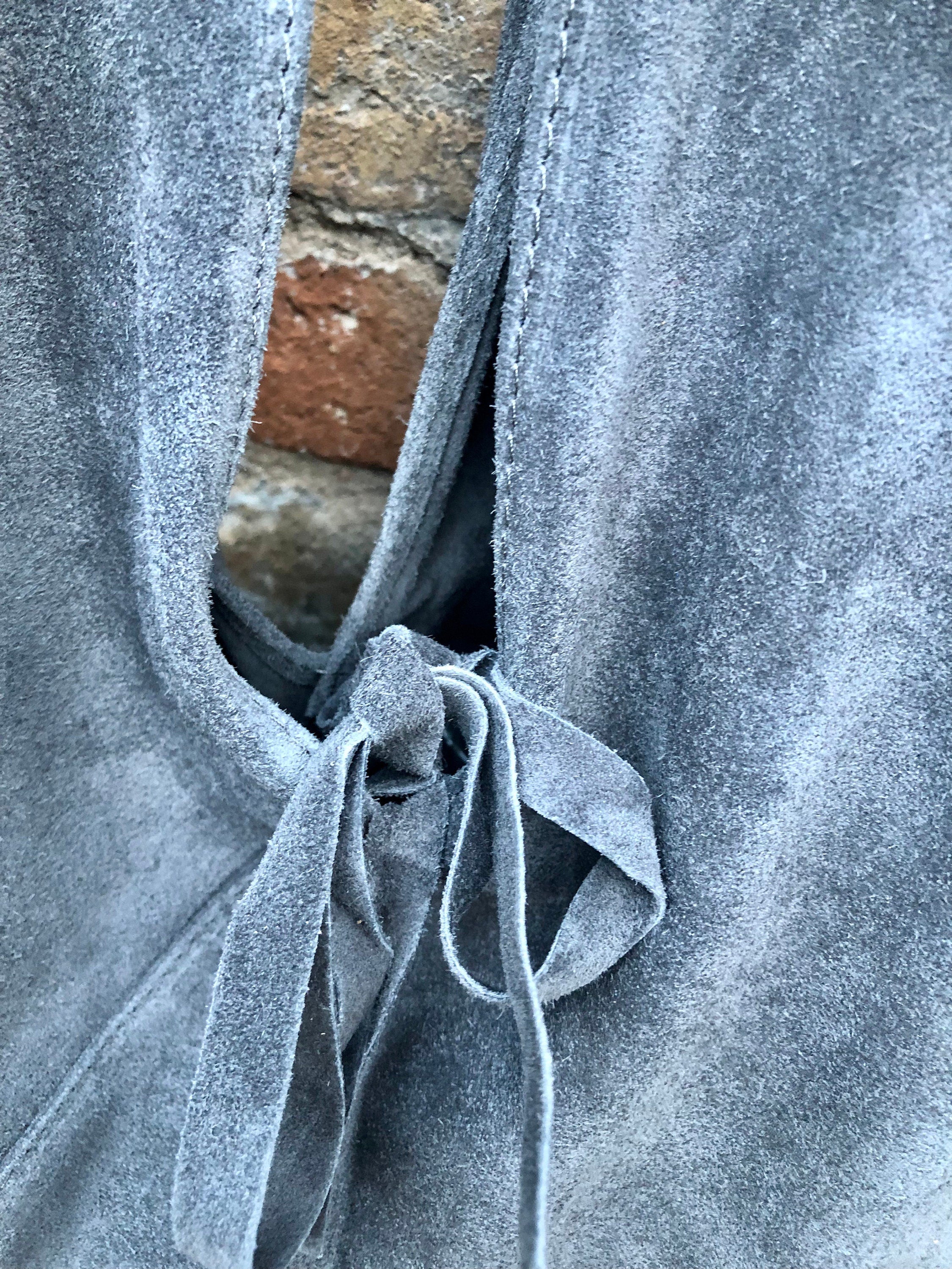Special listing for S. Slouch leather bag in cobalt blue suede. SMALLER STYLE. Genuine leather shoulder bag. Origami shopper bag