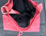 Crossbody suede bag. GENUINE leather bag in coral RED. BOHO suede bag . Red suede purse. Messenger bag in suede for books, tablets...