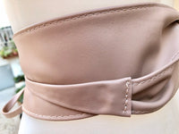 Wraparound belt in soft leather. Wrap belt in LIGHT dusty PINK. Longer option. Genuine leather pink wrap belt. Boho wrap dress belt