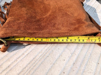 Cross body bag. BOHO suede leather bag in CAMEL brown with FRINGES. Messenger bag in soft genuine suede leather. Crossbody hippy bag