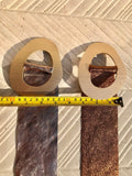 PURPLE suede leather waist belt with gold color large buckle. Boho genuine soft suede leather belt. Purple wide dress or overall belt.